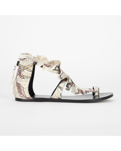 Isabel Marant Sandały płaskie z falbanką