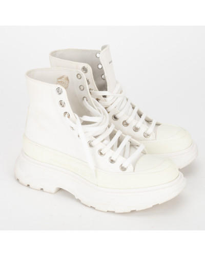 Alexander McQueen Buty sportowe białe wysokie trampki