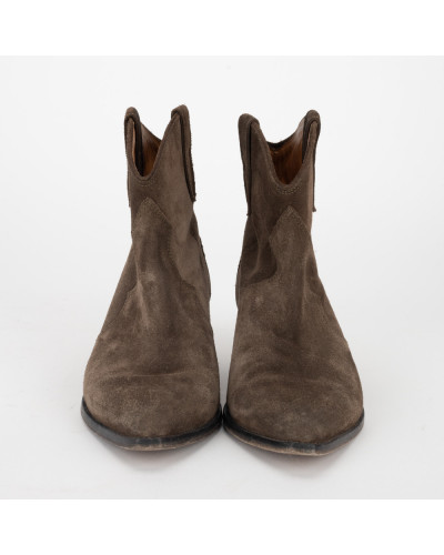 Isabel Marant Buty brązowe botki Dewina