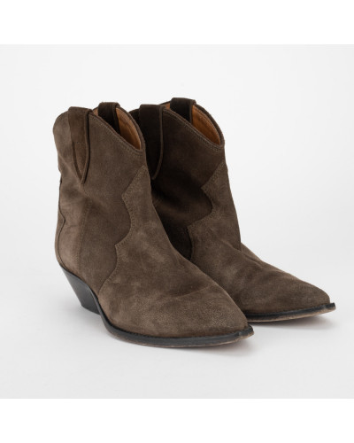 Isabel Marant Buty brązowe botki Dewina
