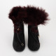 Roger Vivier Bordowe botki z futerkiem 37