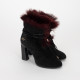 Roger Vivier Bordowe botki z futerkiem 37