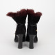 Roger Vivier Bordowe botki z futerkiem 37