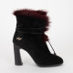 Roger Vivier Bordowe botki z futerkiem 37