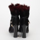 Roger Vivier Botki czarne z futerkiem 40