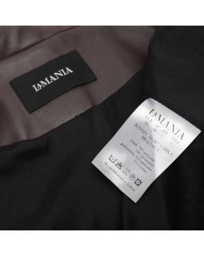 La Mania Ubranie brązowa skórzana marynarka