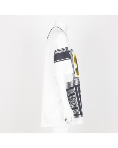 Versace T-shirt z granatowym nadrikiem