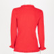 Ralph Lauren Sweter czerwony z falbankami na rekawach