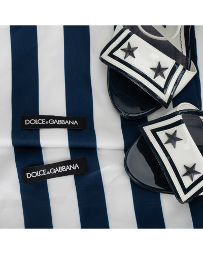 Dolce & Gabbana sandałki greanatowo-białe