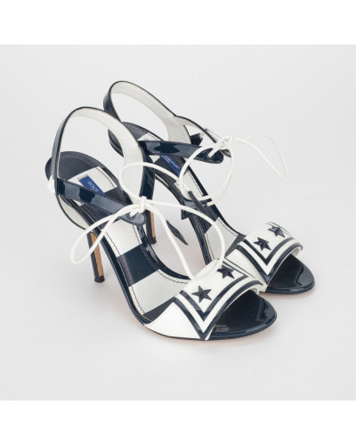 Dolce & Gabbana sandałki greanatowo-białe