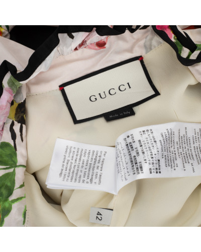 Gucci Biała sukienka w kwiaty