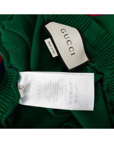 Gucci Ubranie Zielone spodnie z niebiesko-czerwonym lampasem