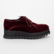 Jil Sander welurowe bordowe loafersy