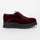 Jil Sander welurowe bordowe loafersy