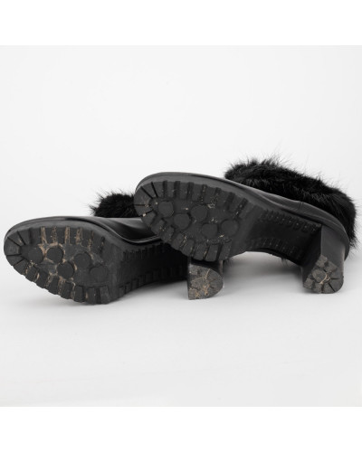 Moncler Kozaki czarne z futerkiem
