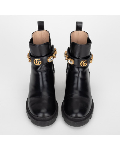 Gucci Kozaki czrane z kamieniami