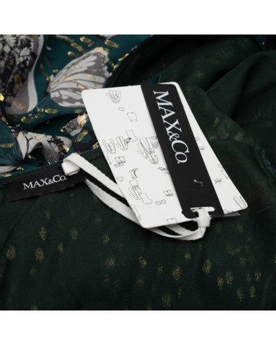 Max Mara Sukienka długa zielona w motyle