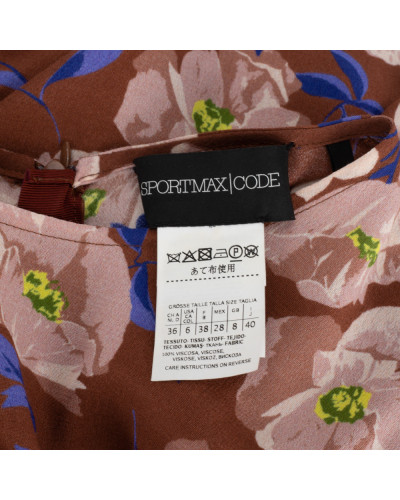 Max Mara Sukienka brazowa w kwiaty