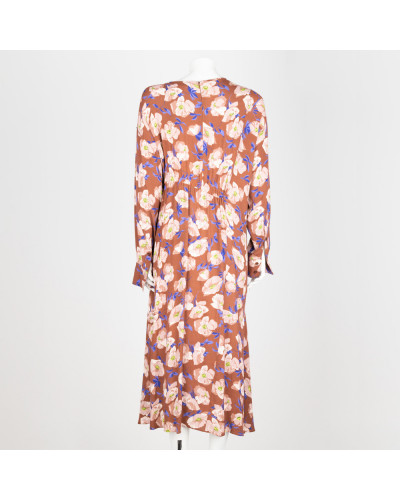 Max Mara Sukienka brazowa w kwiaty