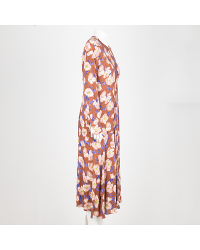 Max Mara Sukienka brazowa w kwiaty