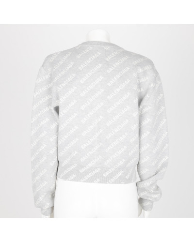 Balenciaga Sweter szary w logo