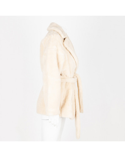 Max Mara weekend futrzana bezowa kurtka
