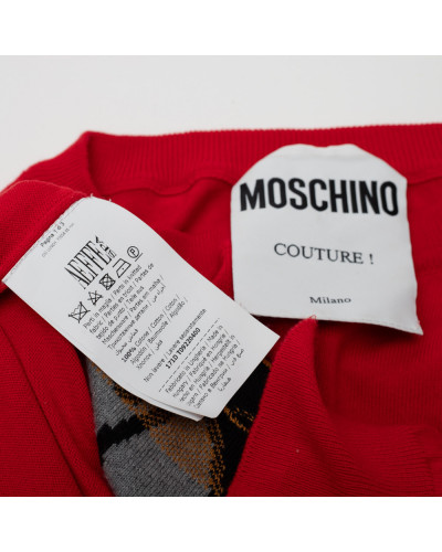 Moschino Sweter czerwony z misiem