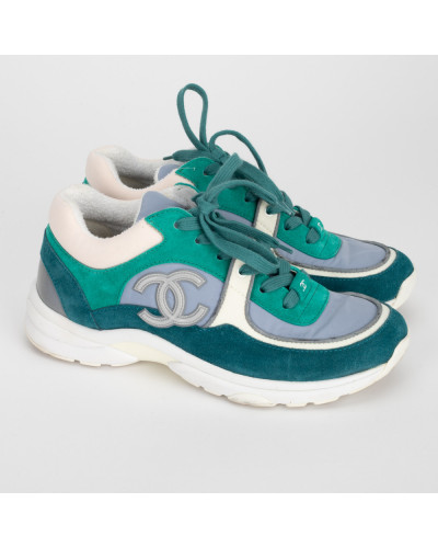 Chanel  Buty sportowe Zielone sneakersy