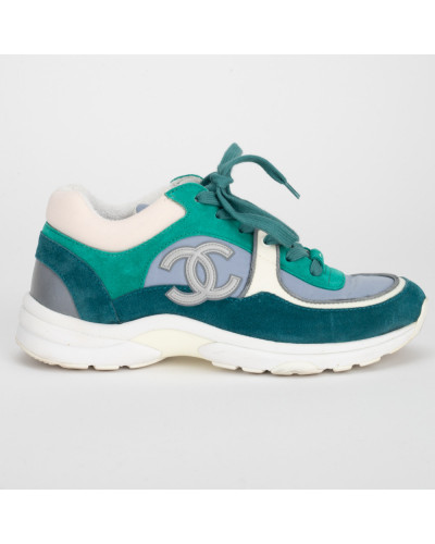 Chanel  Buty sportowe Zielone sneakersy