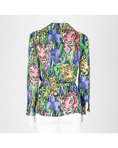 Gucci Koszula zielono-fioletowa jungle