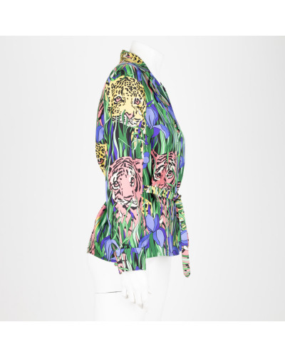 Gucci Koszula zielono-fioletowa jungle