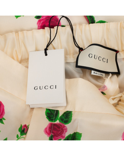 Gucci Spodnie kremowe w kwiaty