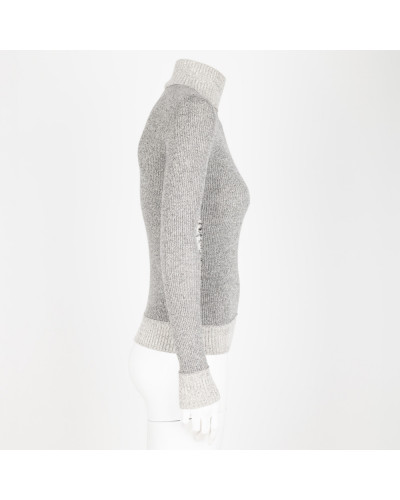 Chanel  Ubranie sweter szary ze świecacą nitką