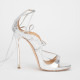 Dsquared2 Buty srebrne szpilki z wiązaniem
