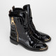 Louis Vuitton Buty czarne botki ze zlotym suwakiem