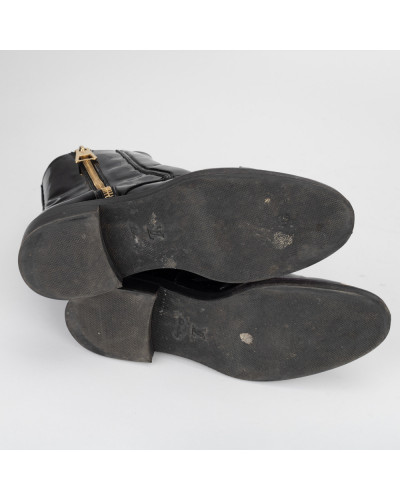 Louis Vuitton Buty czarne botki ze zlotym suwakiem