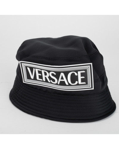 Versace Nakrycie głowy czarny bucket hat z logo