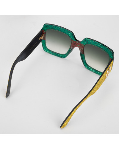 Gucci Akcesoria okulary brokatowe zielone