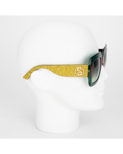 Gucci Akcesoria okulary brokatowe zielone