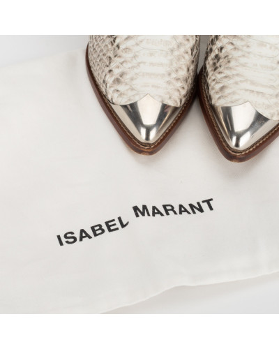 Isabel Marant Buty botki na obcasie z wężowej skóry