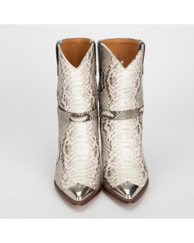 Isabel Marant Buty botki na obcasie z wężowej skóry