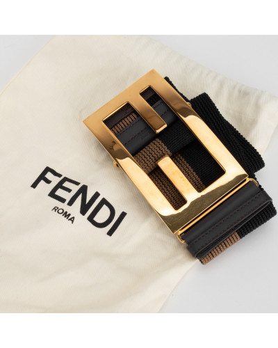 Fendi Akcesoria szeroki pasek ze złotą klamrą