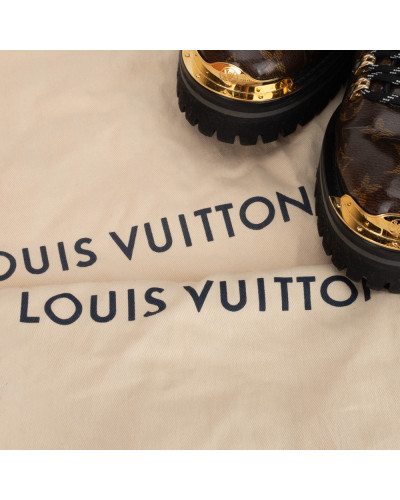 Louis Vuitton Buty brązowe botki w monogram