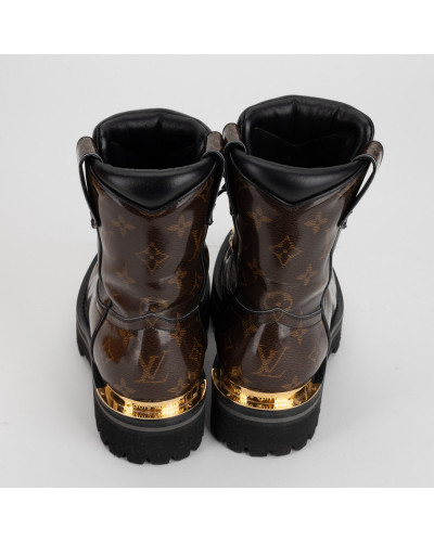 Louis Vuitton Buty brązowe botki w monogram