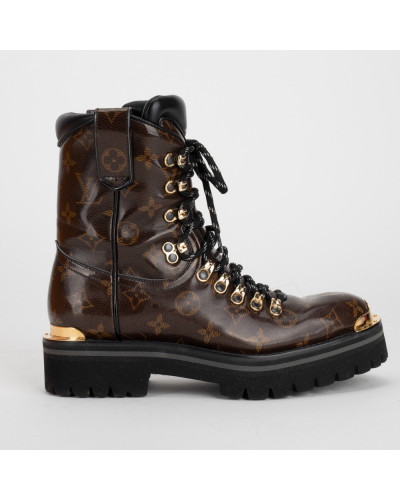 Louis Vuitton Buty brązowe botki w monogram