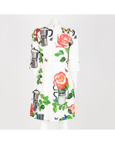 Dolce & Gabbana Sukienka kremowa w kwiaty