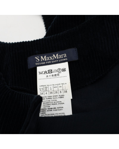 Max Mara Sukienka granatowa sztruksowa