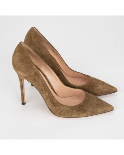 Gianvito Rossi Szpilki zamszowe khaki