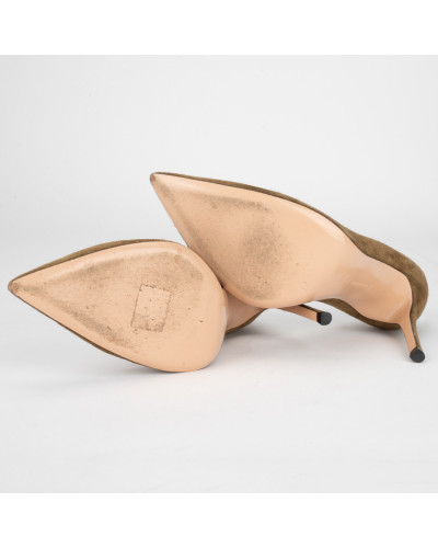 Gianvito Rossi Szpilki zamszowe khaki