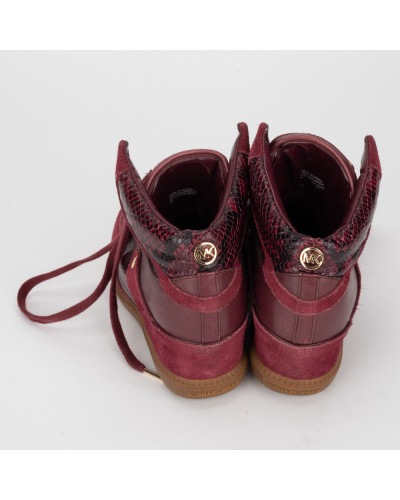 Michael Kors sneakersy bordowe na koturnie